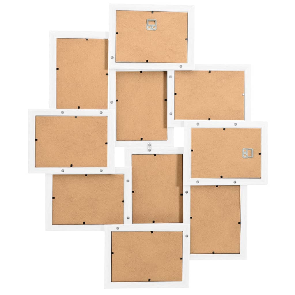 Collage Photo Frame for 10x(13x18 cm) Picture White MDF - OLBRIT