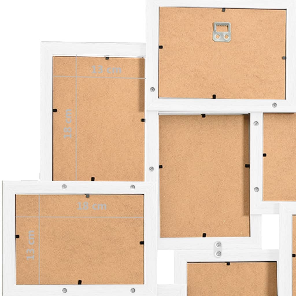 Collage Photo Frame for 10x(13x18 cm) Picture White MDF - OLBRIT