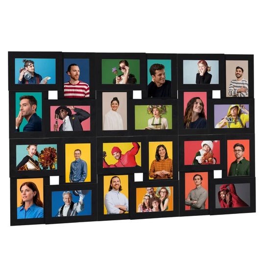 Collage Photo Frame for 24x(10x15 cm) Picture Black MDF - OLBRIT