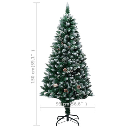 Artificial Pre-lit Christmas Tree with Ball Set & Pinecones 150 cm - OLBRIT