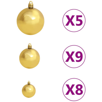 Artificial Pre-lit Christmas Tree with Ball Set & Pinecones 150 cm - OLBRIT
