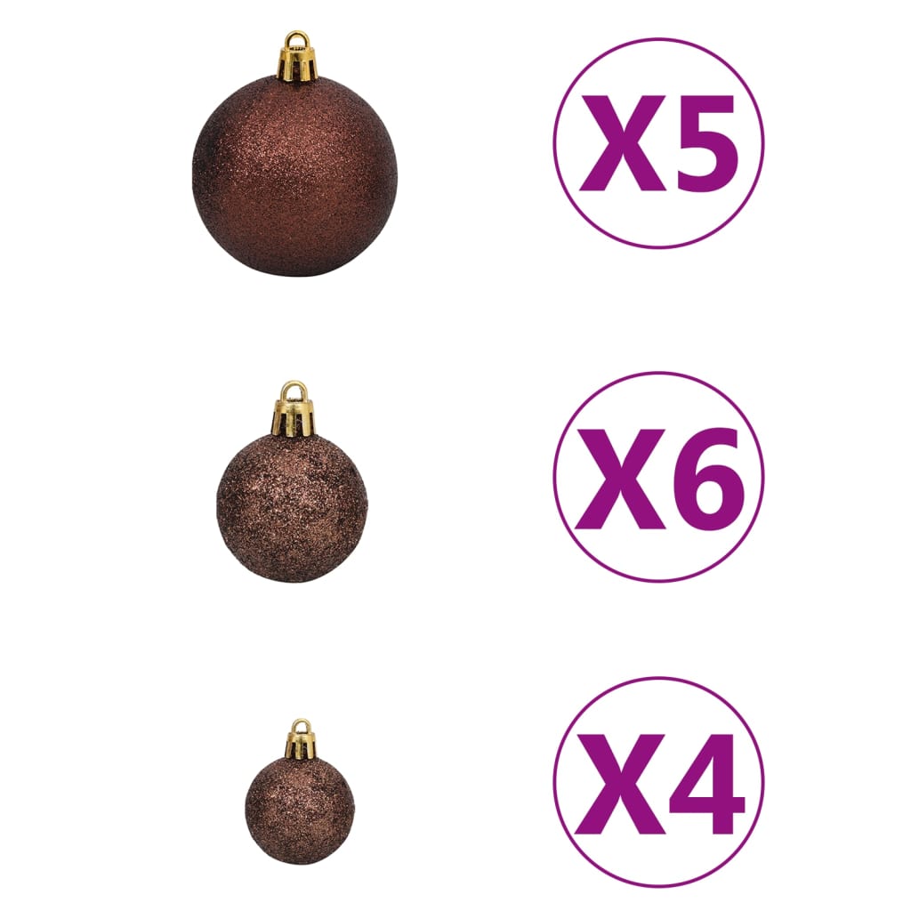 Artificial Pre-lit Christmas Tree with Ball Set & Pinecones 150 cm - OLBRIT