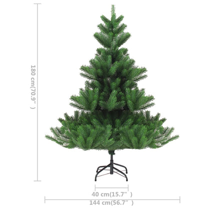 Nordmann Fir Artificial Christmas Tree LED & Ball Set Green 180cm - OLBRIT