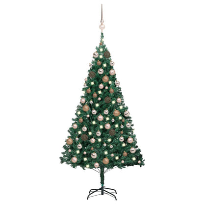 Artificial Pre-lit Christmas Tree with Ball Set Green 120 cm PVC - OLBRIT