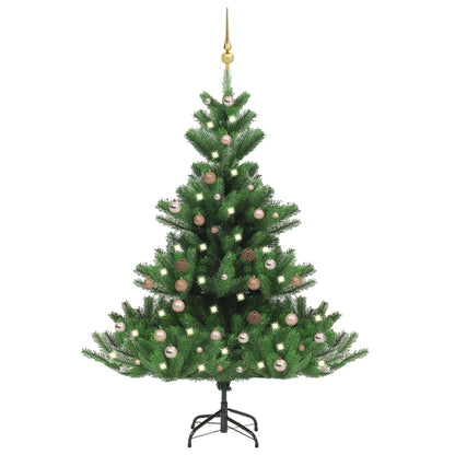 Nordmann Fir Artificial Christmas Tree LED & Ball Set Green 120cm - OLBRIT
