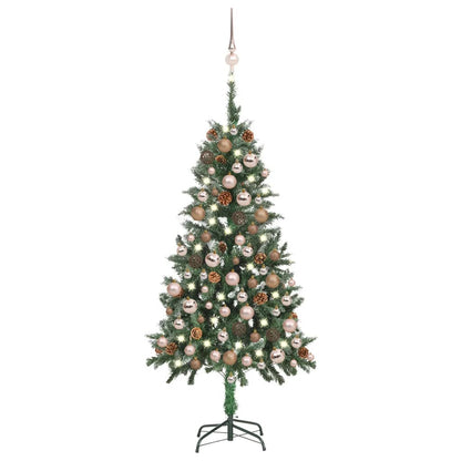 Artificial Pre-lit Christmas Tree with Ball Set & Pine Cones 150 cm - OLBRIT
