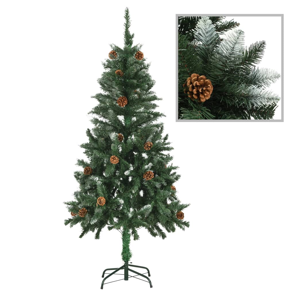 Artificial Pre-lit Christmas Tree with Ball Set & Pine Cones 150 cm - OLBRIT