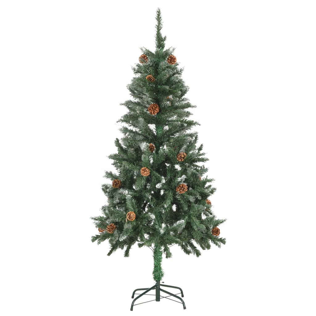 Artificial Pre-lit Christmas Tree with Ball Set & Pine Cones 150 cm - OLBRIT