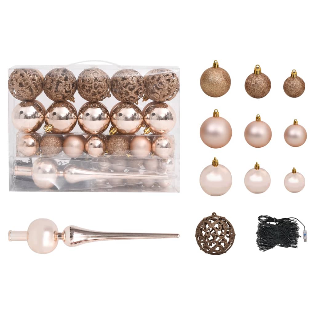Artificial Pre-lit Christmas Tree with Ball Set & Pine Cones 150 cm - OLBRIT