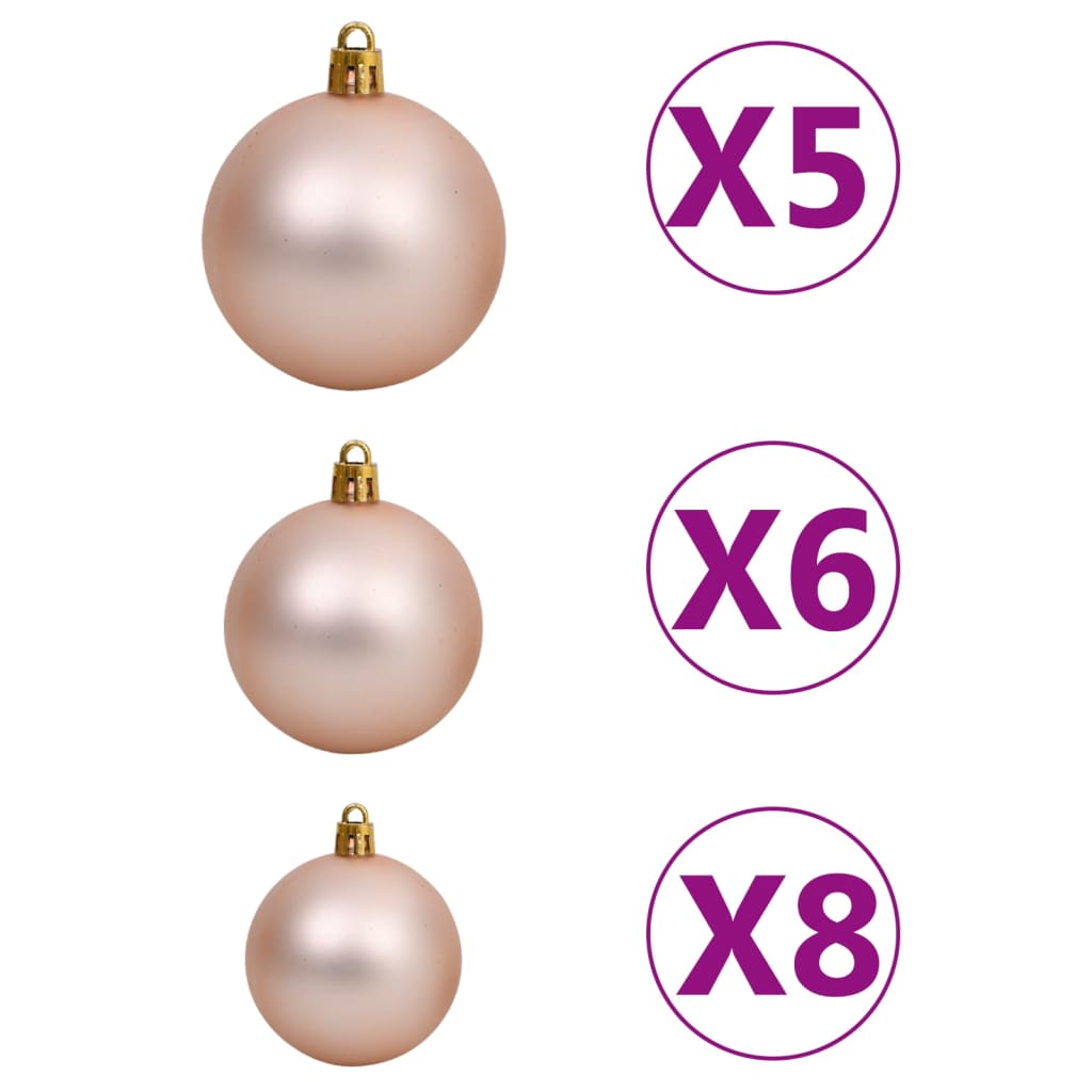Artificial Pre-lit Christmas Tree with Ball Set & Pine Cones 150 cm - OLBRIT