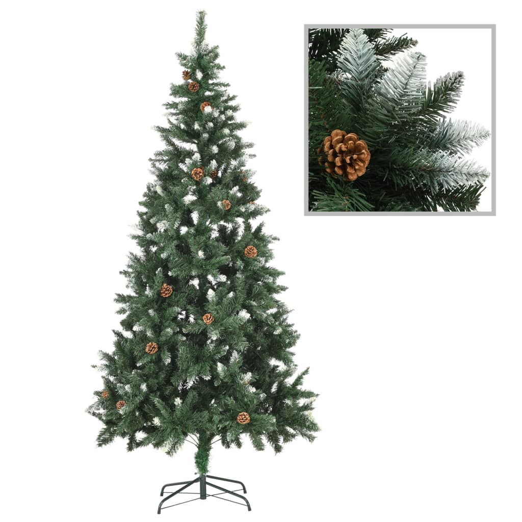 Artificial Pre-lit Christmas Tree with Ball Set & Pine Cones 210 cm - OLBRIT