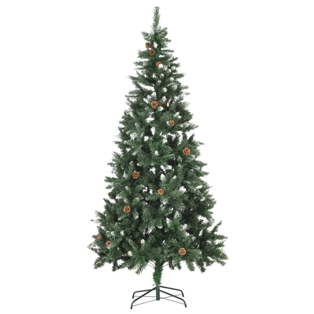 Artificial Pre-lit Christmas Tree with Ball Set & Pine Cones 210 cm - OLBRIT