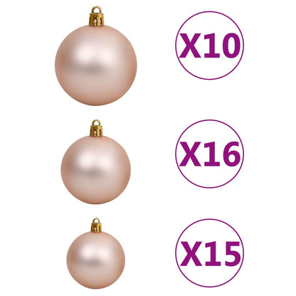 Artificial Pre-lit Christmas Tree with Ball Set & Pine Cones 210 cm - OLBRIT