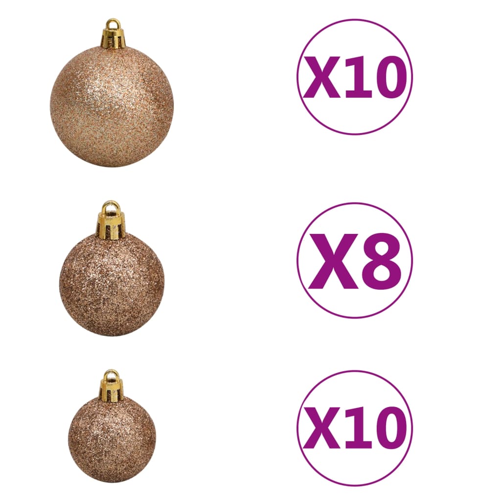 Artificial Pre-lit Christmas Tree with Ball Set & Pine Cones 210 cm - OLBRIT