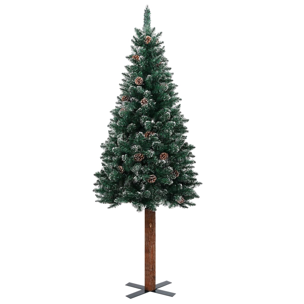 Slim Pre-lit Christmas Tree with Ball Set Green 150 cm - OLBRIT