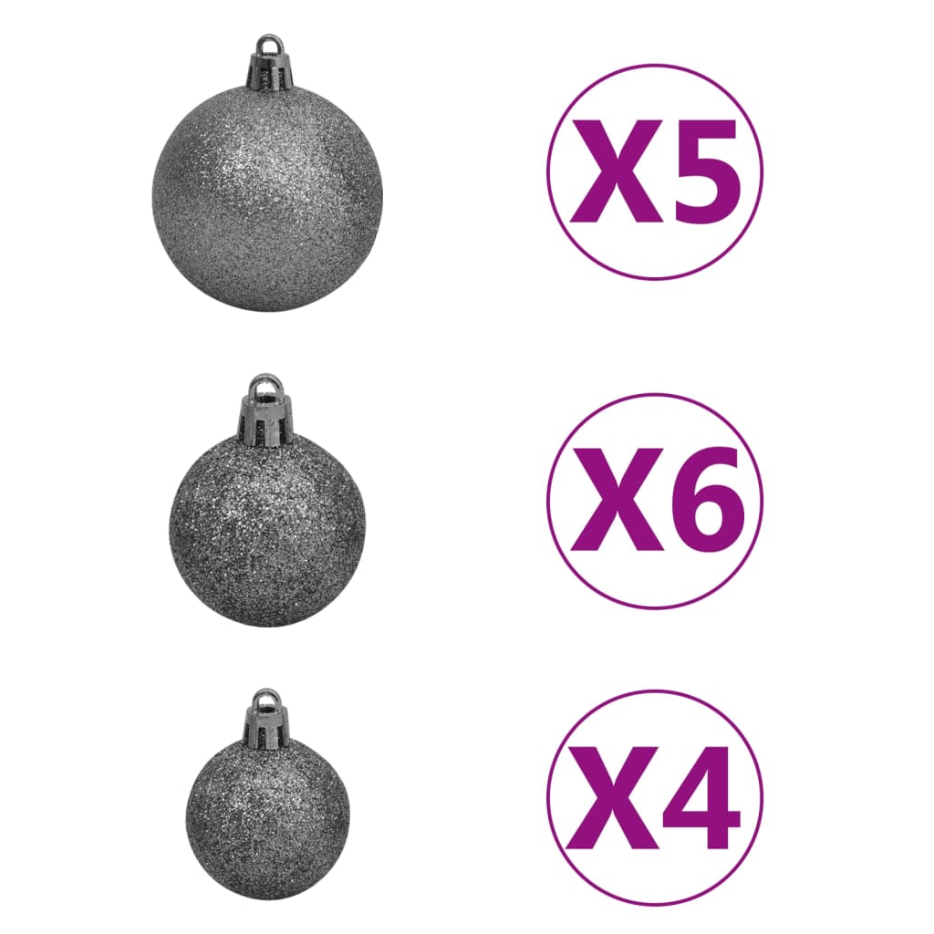 Slim Pre-lit Christmas Tree with Ball Set Green 150 cm - OLBRIT