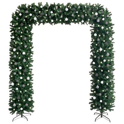 Christmas Tree Arch with LEDs & Ball Set Green 240 cm - OLBRIT