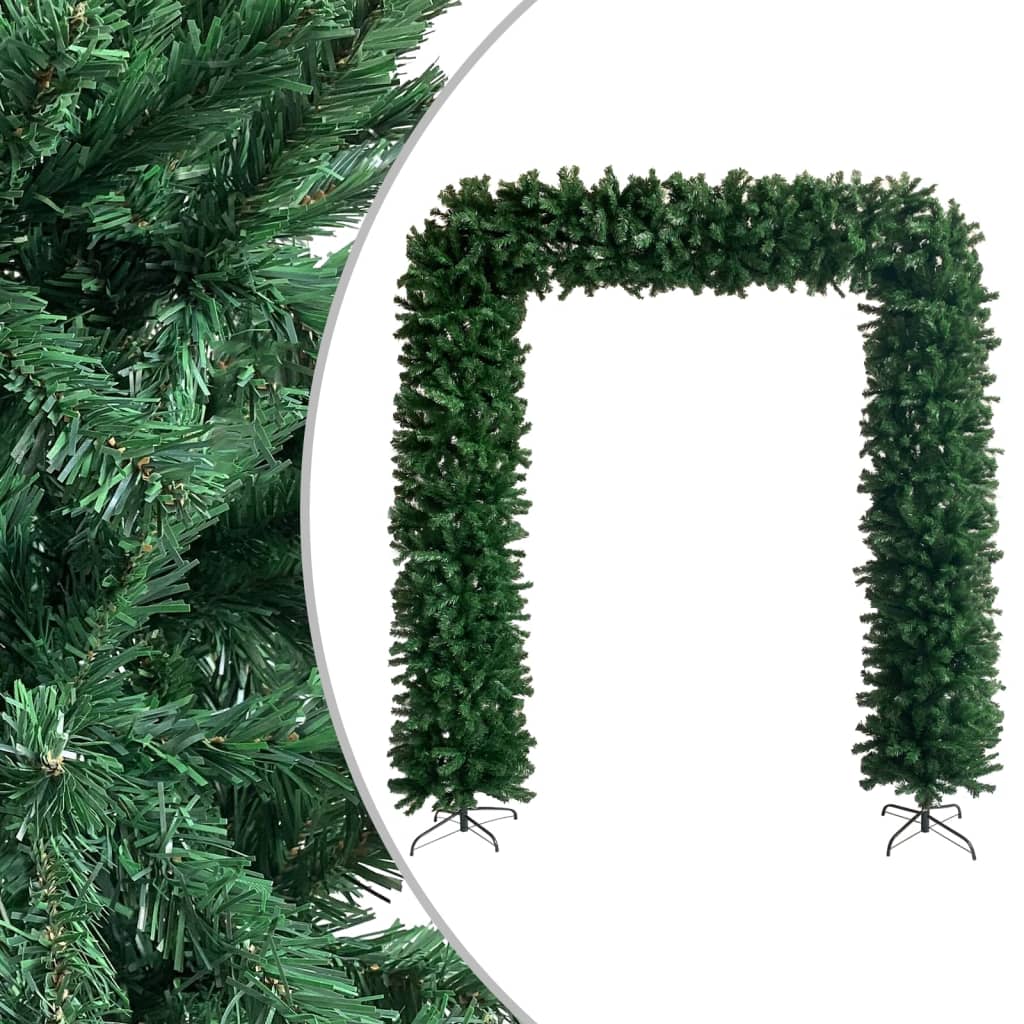 Christmas Tree Arch with LEDs & Ball Set Green 240 cm - OLBRIT
