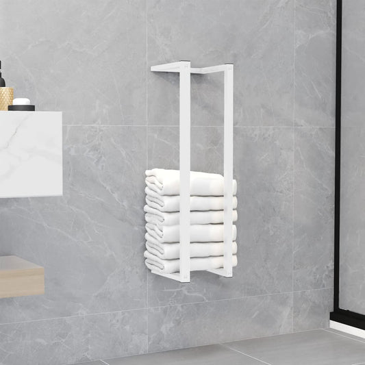 Towel Rack White 12.5x12.5x60 cm Steel - OLBRIT