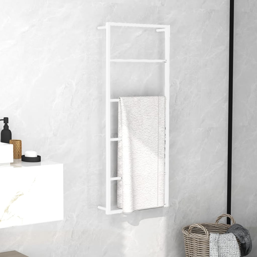 Towel Rack White 45x10x115 cm Steel - OLBRIT