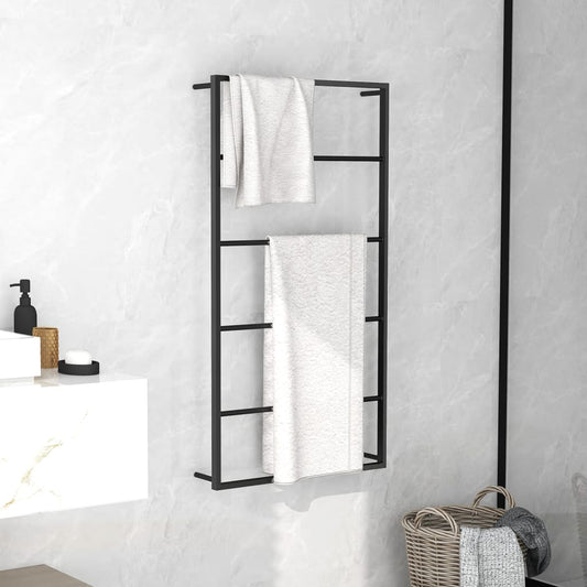 Towel Rack Black 60x10x116 cm Steel - OLBRIT