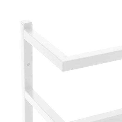 Towel Rack White 24x12x96 cm Steel - OLBRIT