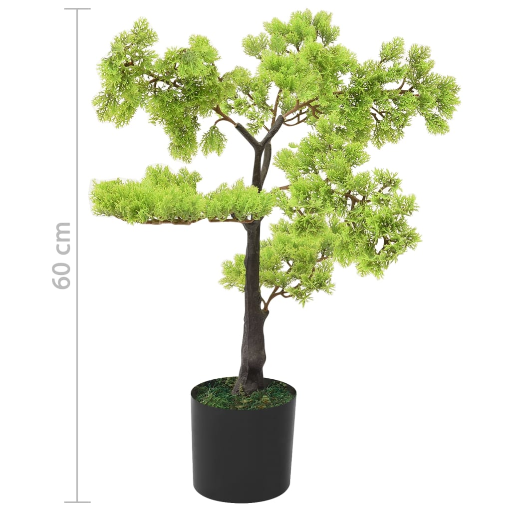 Artificial Cypress Bonsai with Pot 60 cm Green - OLBRIT