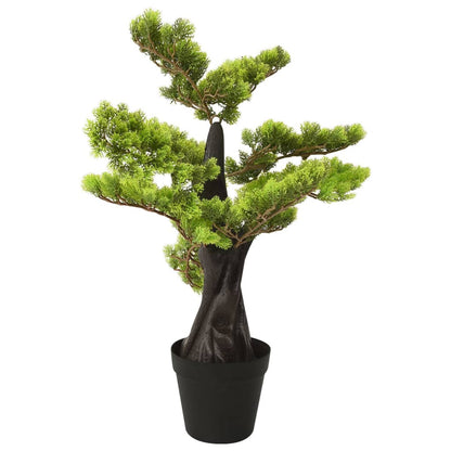 Artificial Cypress Bonsai with Pot 60 cm Green - OLBRIT