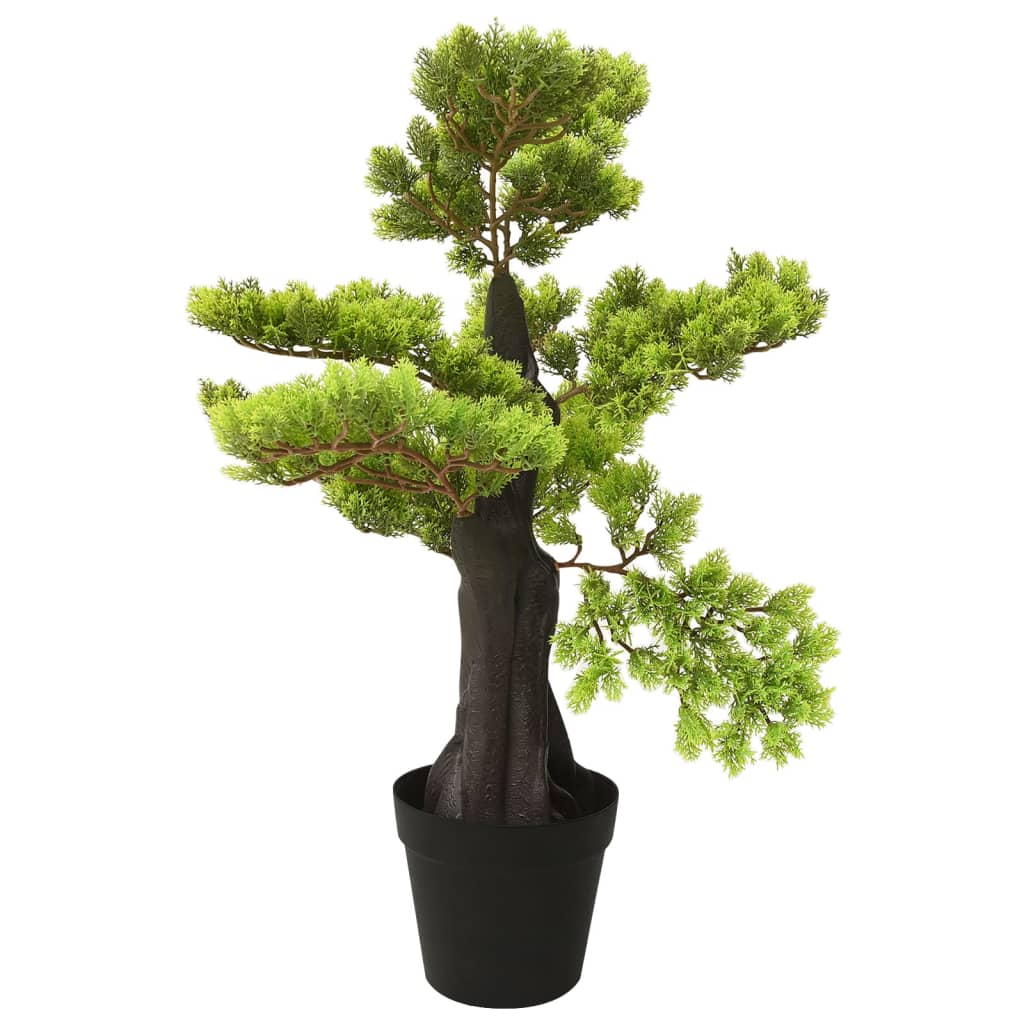 Artificial Cypress Bonsai with Pot 60 cm Green - OLBRIT