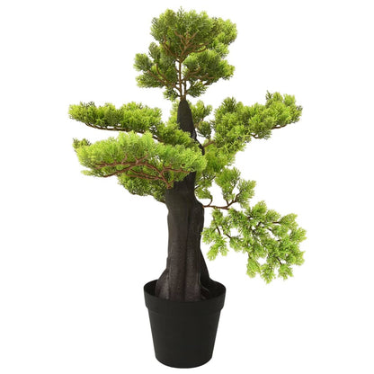 Artificial Cypress Bonsai with Pot 60 cm Green - OLBRIT