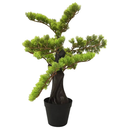 Artificial Cypress Bonsai with Pot 60 cm Green - OLBRIT