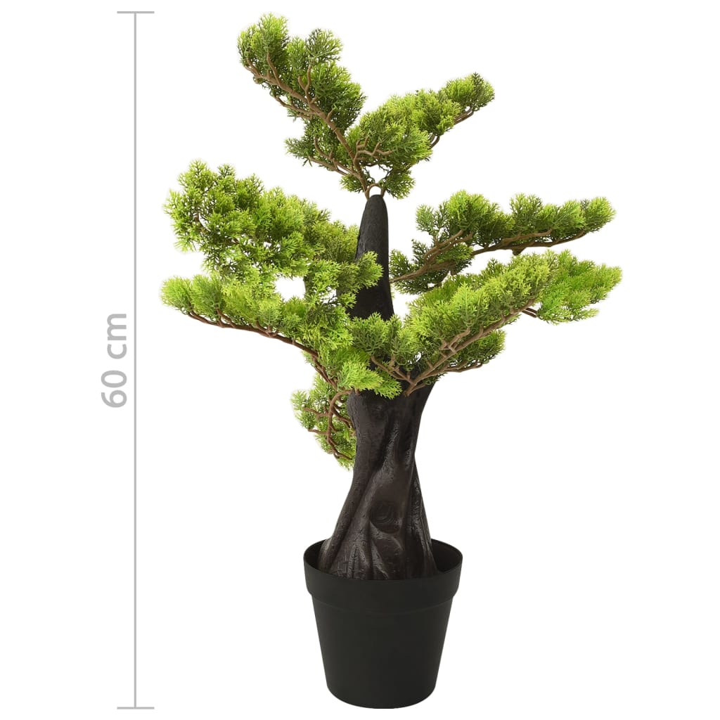 Artificial Cypress Bonsai with Pot 60 cm Green - OLBRIT