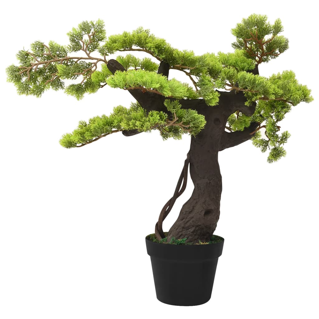 Artificial Cypress Bonsai with Pot 70 cm Green - OLBRIT