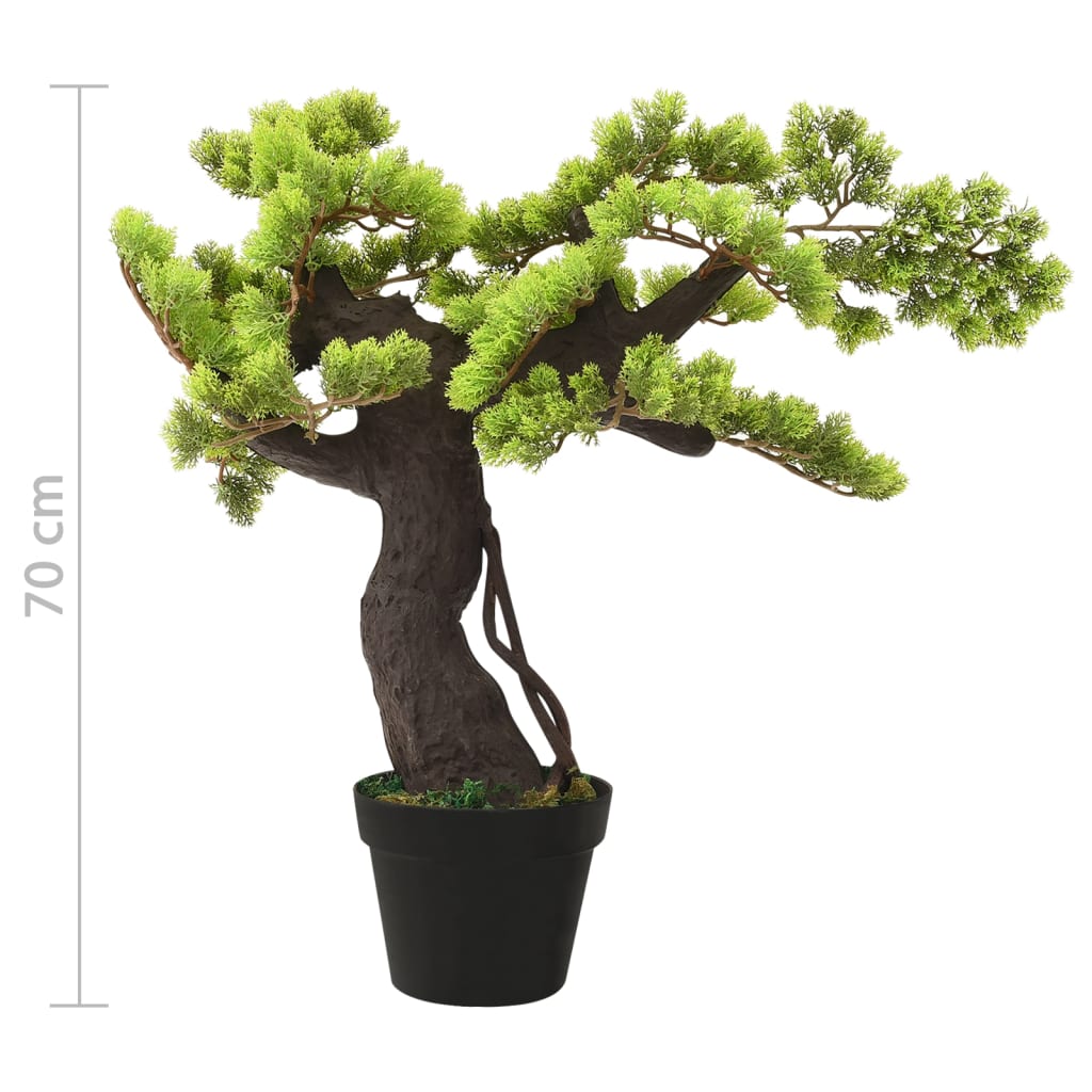 Artificial Cypress Bonsai with Pot 70 cm Green - OLBRIT