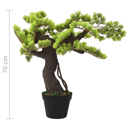 Artificial Cypress Bonsai with Pot 70 cm Green - OLBRIT
