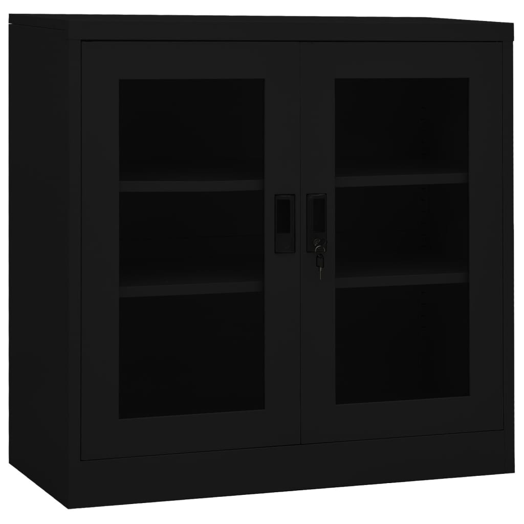 Office Cabinet Black 90x40x90 cm Steel - OLBRIT