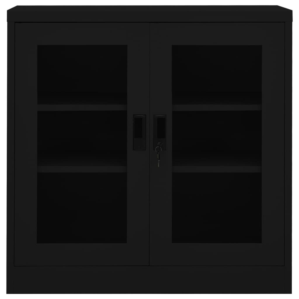 Office Cabinet Black 90x40x90 cm Steel - OLBRIT