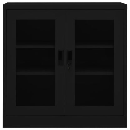 Office Cabinet Black 90x40x90 cm Steel - OLBRIT