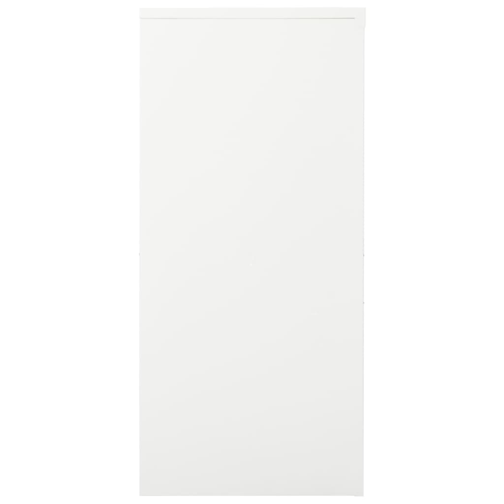 Sliding Door Cabinet White 90x40x90 cm Steel - OLBRIT