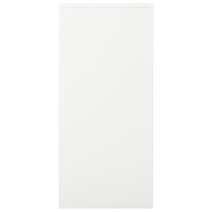 Sliding Door Cabinet White 90x40x90 cm Steel - OLBRIT