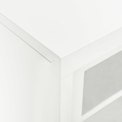 Sliding Door Cabinet White 90x40x90 cm Steel - OLBRIT