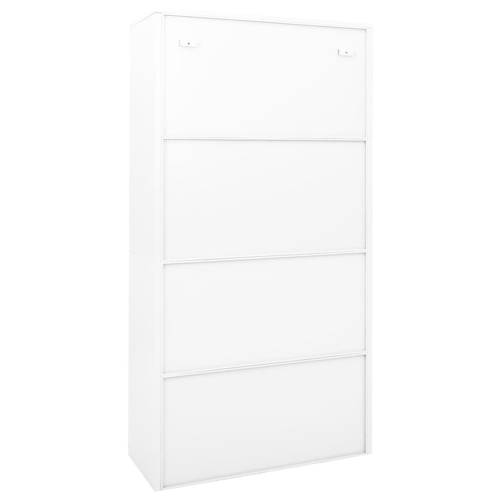 Office Cabinet with Sliding Door White 90x40x180 cm Steel - OLBRIT