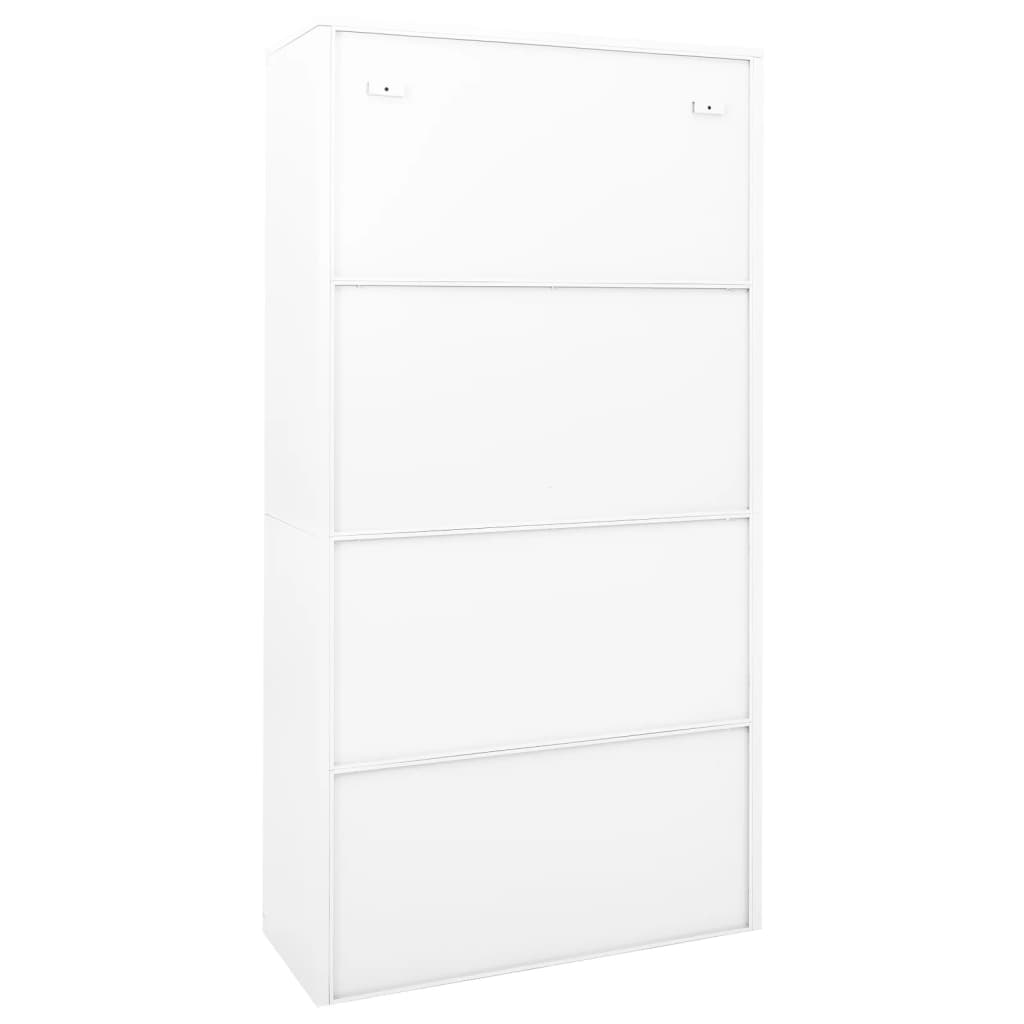 Office Cabinet with Sliding Door White 90x40x180 cm Steel - OLBRIT