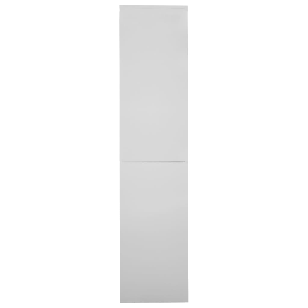 Office Cabinet with Sliding Door Light Grey 90x40x180 cm Steel - OLBRIT