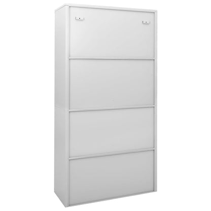 Office Cabinet with Sliding Door Light Grey 90x40x180 cm Steel - OLBRIT