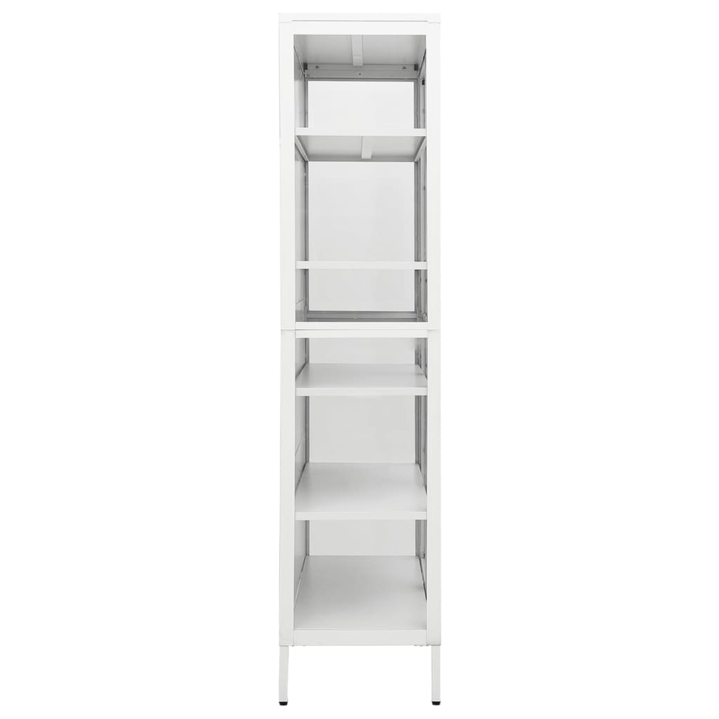 Display Cabinet White 90x40x180 cm Steel and Tempered Glass - OLBRIT