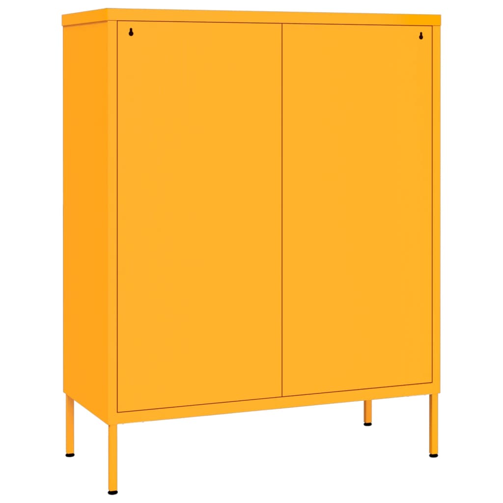 Drawer Cabinet Mustard Yellow 80x35x101.5 cm Steel - OLBRIT