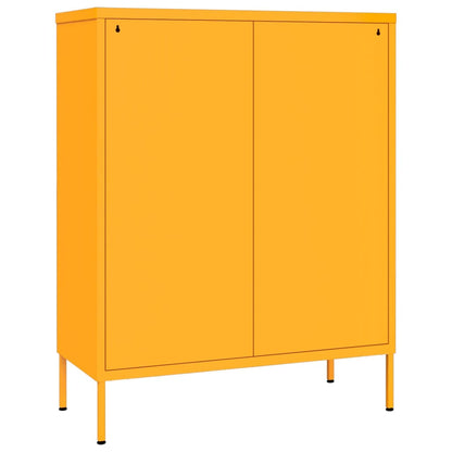 Drawer Cabinet Mustard Yellow 80x35x101.5 cm Steel - OLBRIT