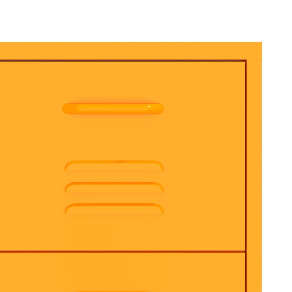 Drawer Cabinet Mustard Yellow 80x35x101.5 cm Steel - OLBRIT