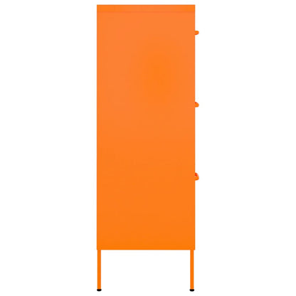 Drawer Cabinet Orange 80x35x101.5 cm Steel - OLBRIT